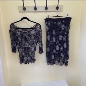 Euro Beaded Crochet Skirt Set